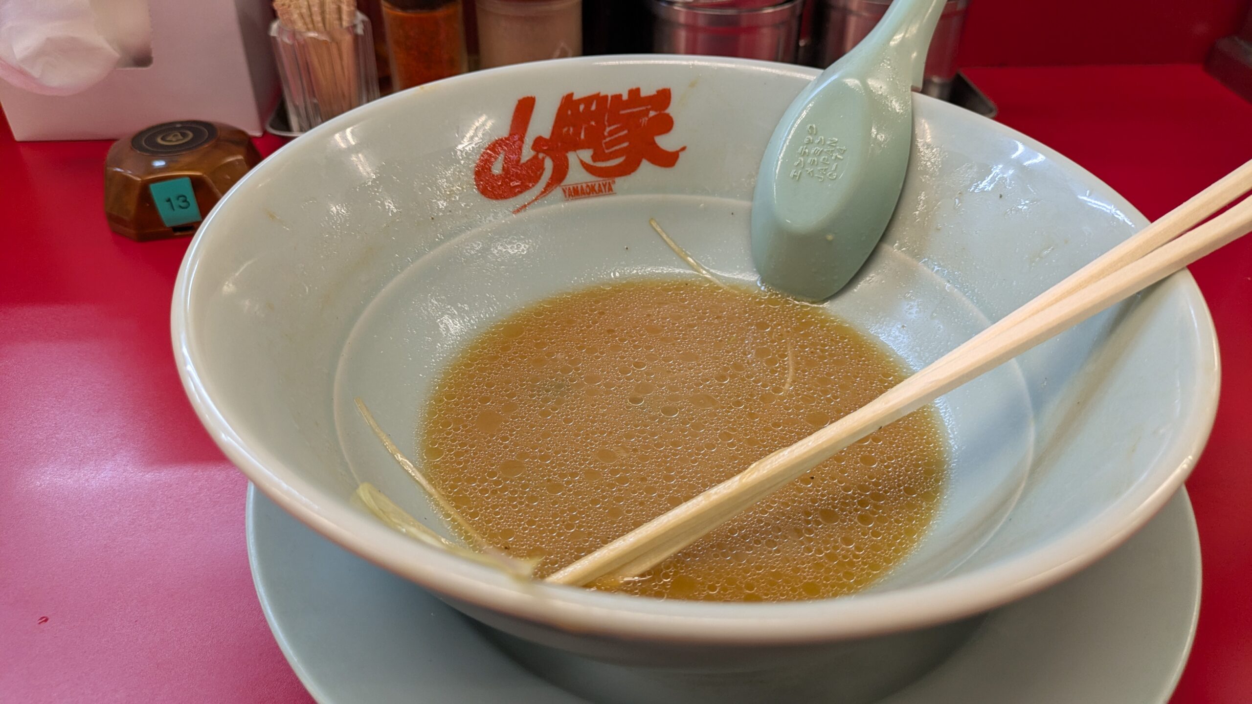 山岡家の醬油ネギラーメンの完食